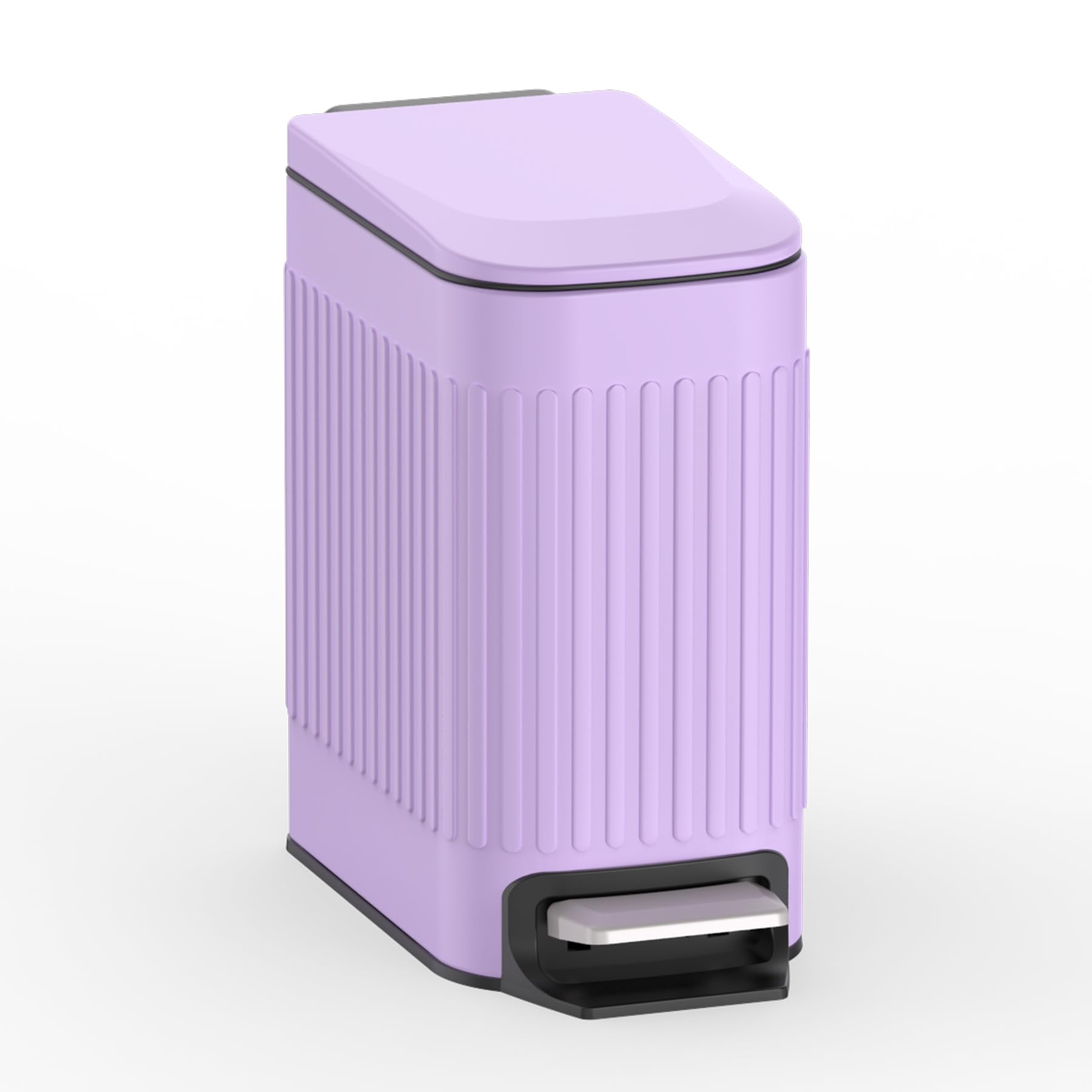 Cubo de basura delgado para baño TrashAid de 6L en acero inoxidable con pedal de paso