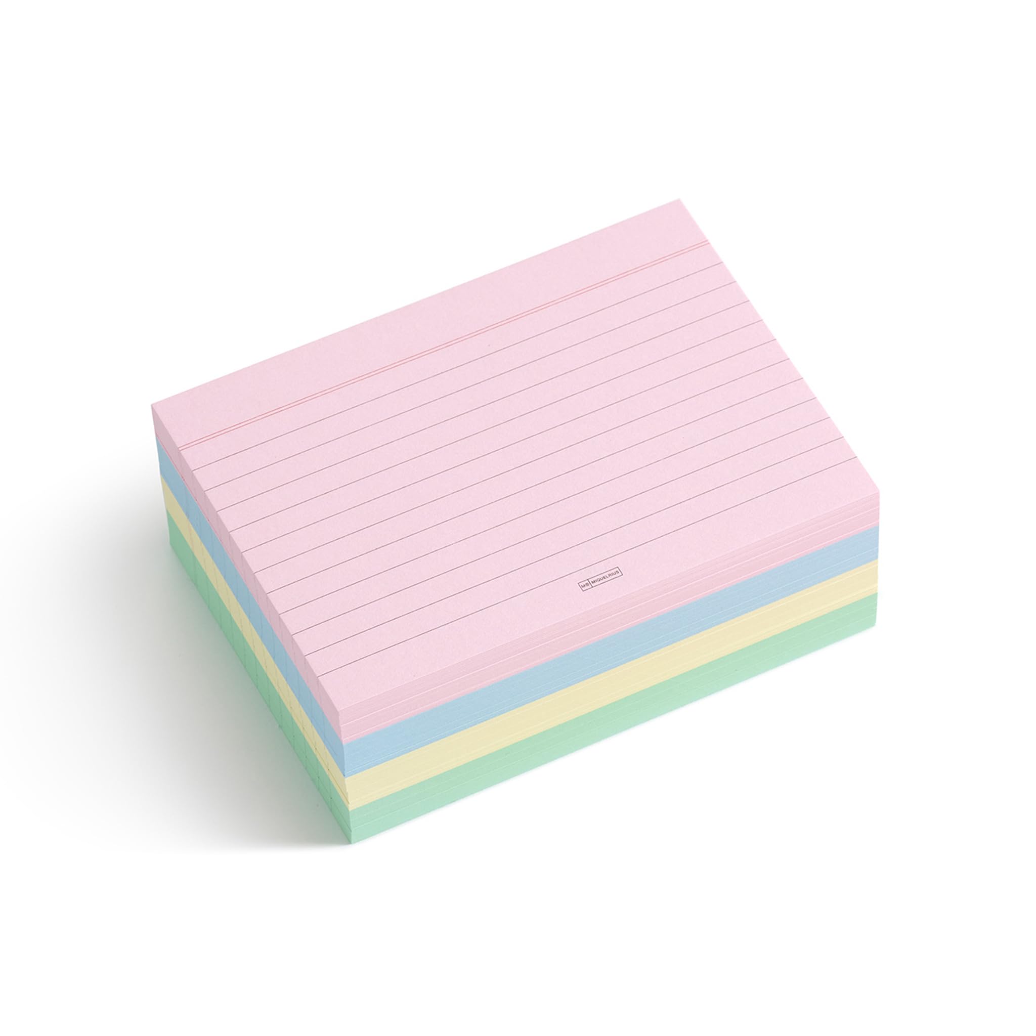 Miquelrius – Fiszki do nauki, 200 kartek na notatki, poziomo w linie, format A6, 105 x 148 mm, papier offsetowy 200 g/m², pastelowe kolory