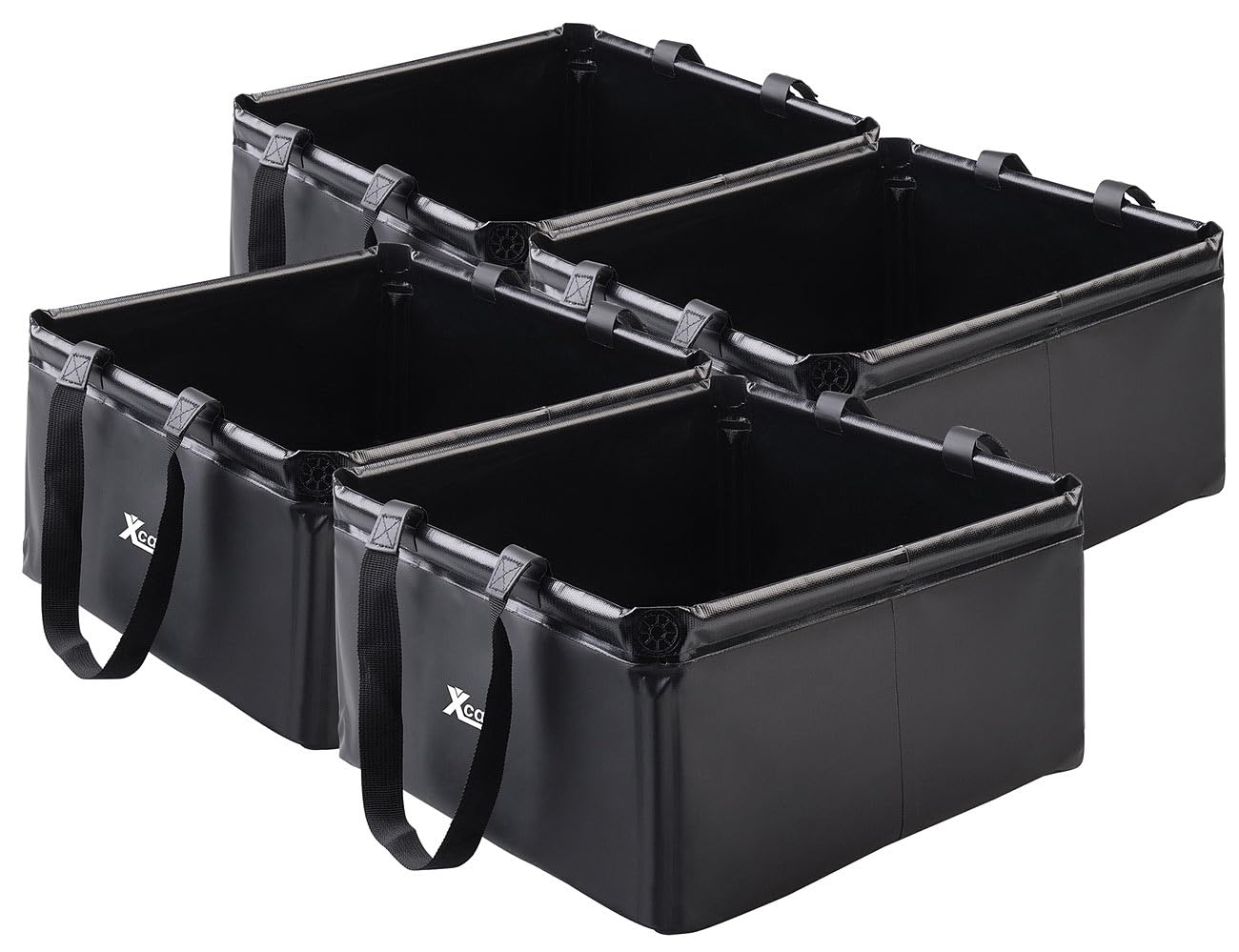 Xcase Faltschüssel Camping: 4er-Set Outdoor-Faltschüsseln, 2 Henkel, 20 l, bis zu 30 kg Traglast (Camping Geschirrspülschüsseln, Geschirrspülbecken)