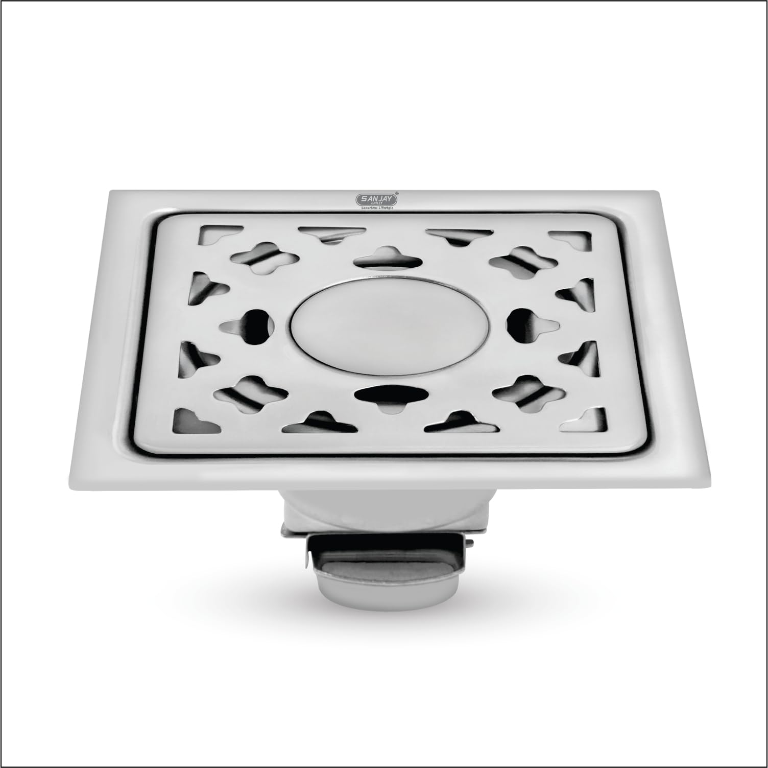 Stainless Steel Floor Drain Cockroach Trap 4x4 INCH with Hole for Bathroom | Waste Water Drainer in Luxurious Bathroom Gratings Hair Catcher (101 mm Square Star Silver)-image-27