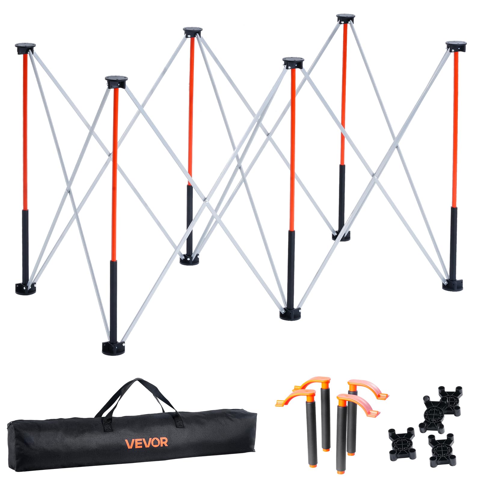 VEVOR Banco de Trabajo Plegable Portátil, Banco de Trabajo 1266 x 665 x 733 mm con Bolsa de Almacenamiento (Tablero no Incluido), Capacidad de Peso de 1135 kg para Garaje, Taller y Exterior