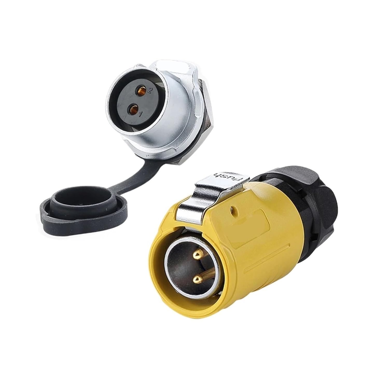 Industrial Waterproof IP68 2 Pin Automotive 20A AC DC Power Connector Outdoor Electrical Cable Connector LED Lighting(2pin Set2)