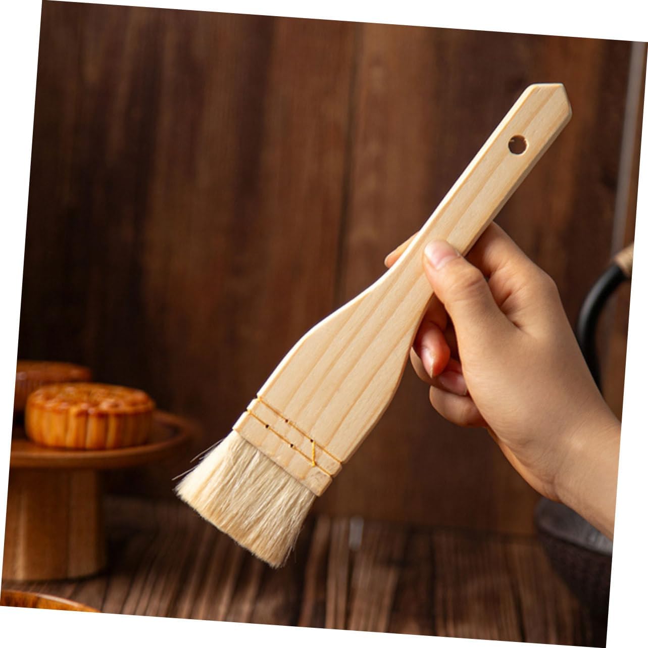 Luxshiny 4Pcs Wooden Handle Bbq Basting Brush Versatile Pastry Brush for Cooking Baking Grilling Easy to Clean for Sauces Oil Marinades