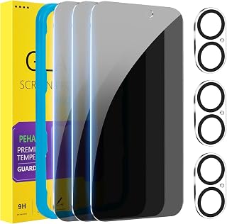 PEHAEL for iPhone 16 Plus Privacy Screen Protector+Camera Lens Protector