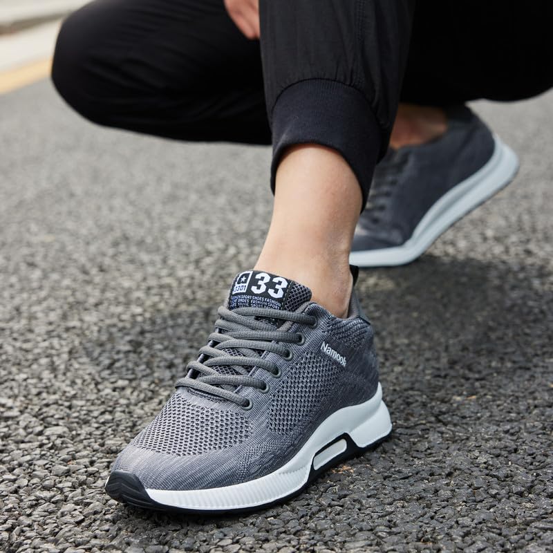 Image of Men's Invisible Height Increasing Elevator Shoes Lightweight Sport Shoes Height-Boosting Non-Slip Sneakers 2.4'' Taller