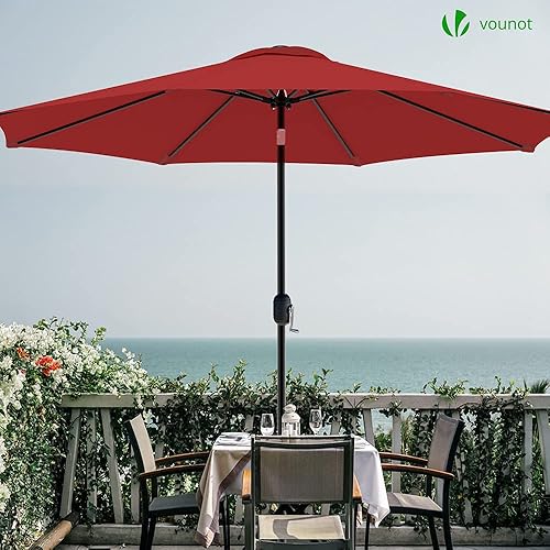 Miniatura 4 de VOUNOT 9ft Patio Umbrella Garden Parasol Outdoor Table Tilting Patio Parasol Umbrella
