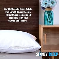 Vista 4 de Sidney Sleep Fundas de Almohada Curvas - Cierre de Cremallera de Longitud Completa - Microfibra Cepillada Suave Premium - Resistente a