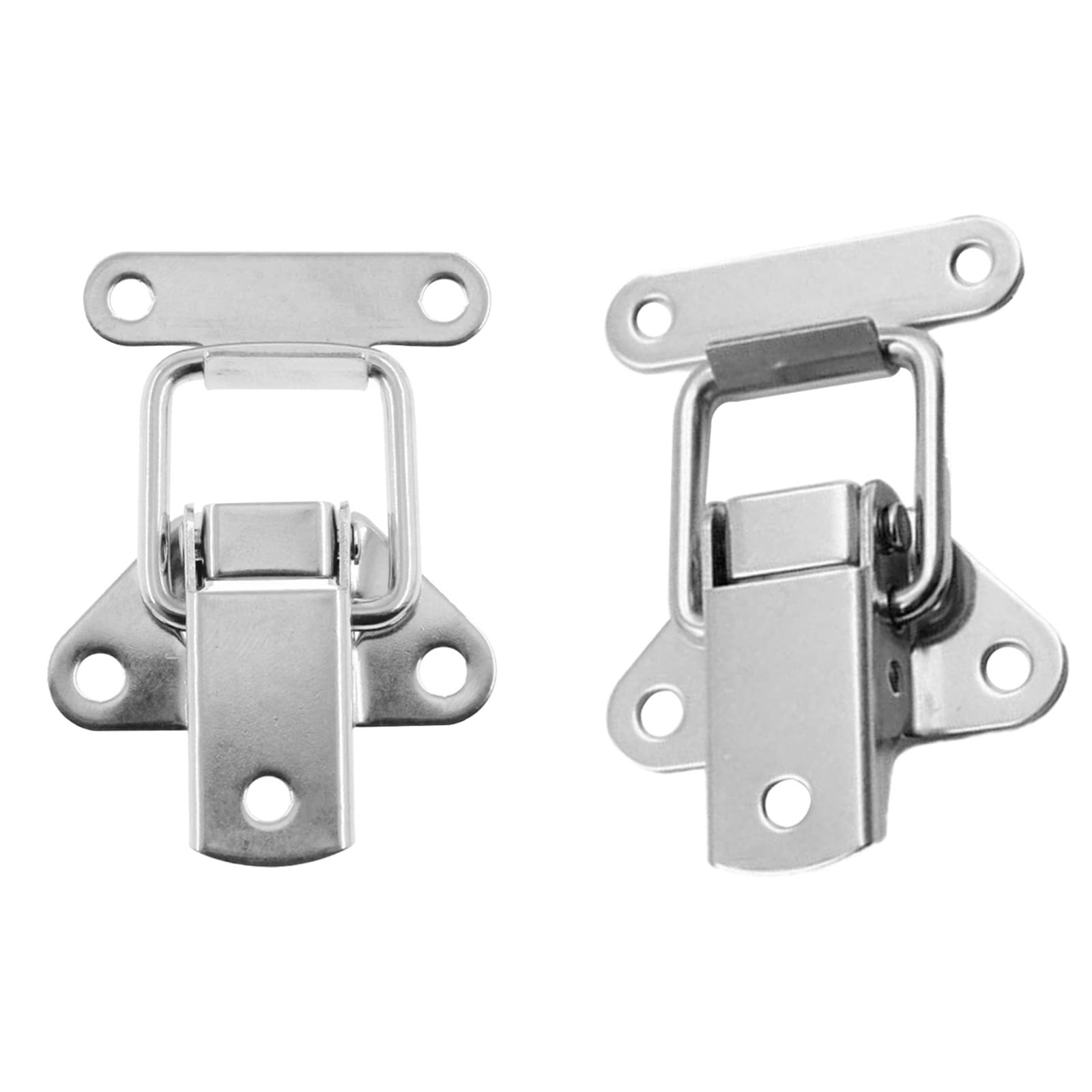 SFJSFIMQ Latch Lock Stainless Steel Tension Lock Cap Cabinet Boxes Spring Loaded Latch Catch Furniture Hardware Toggle Hasp Duck-Mouth Buckle