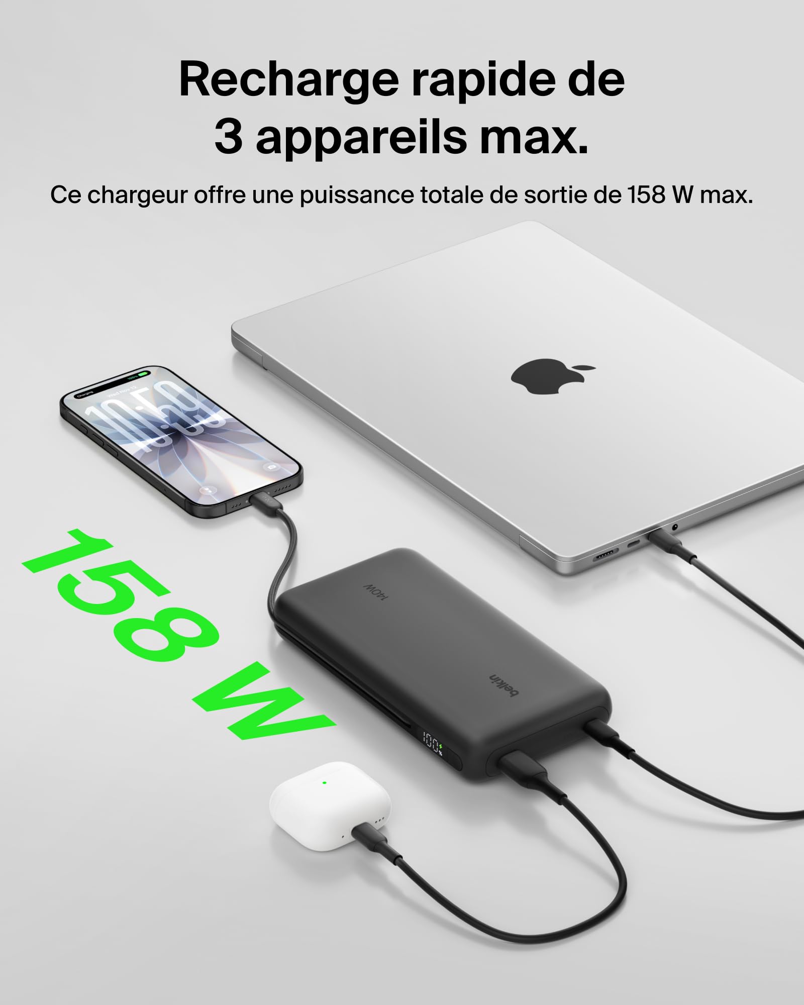 Belkin UltraCharge Pro Batterie Externe 25K pour Ordinateurs - Noir