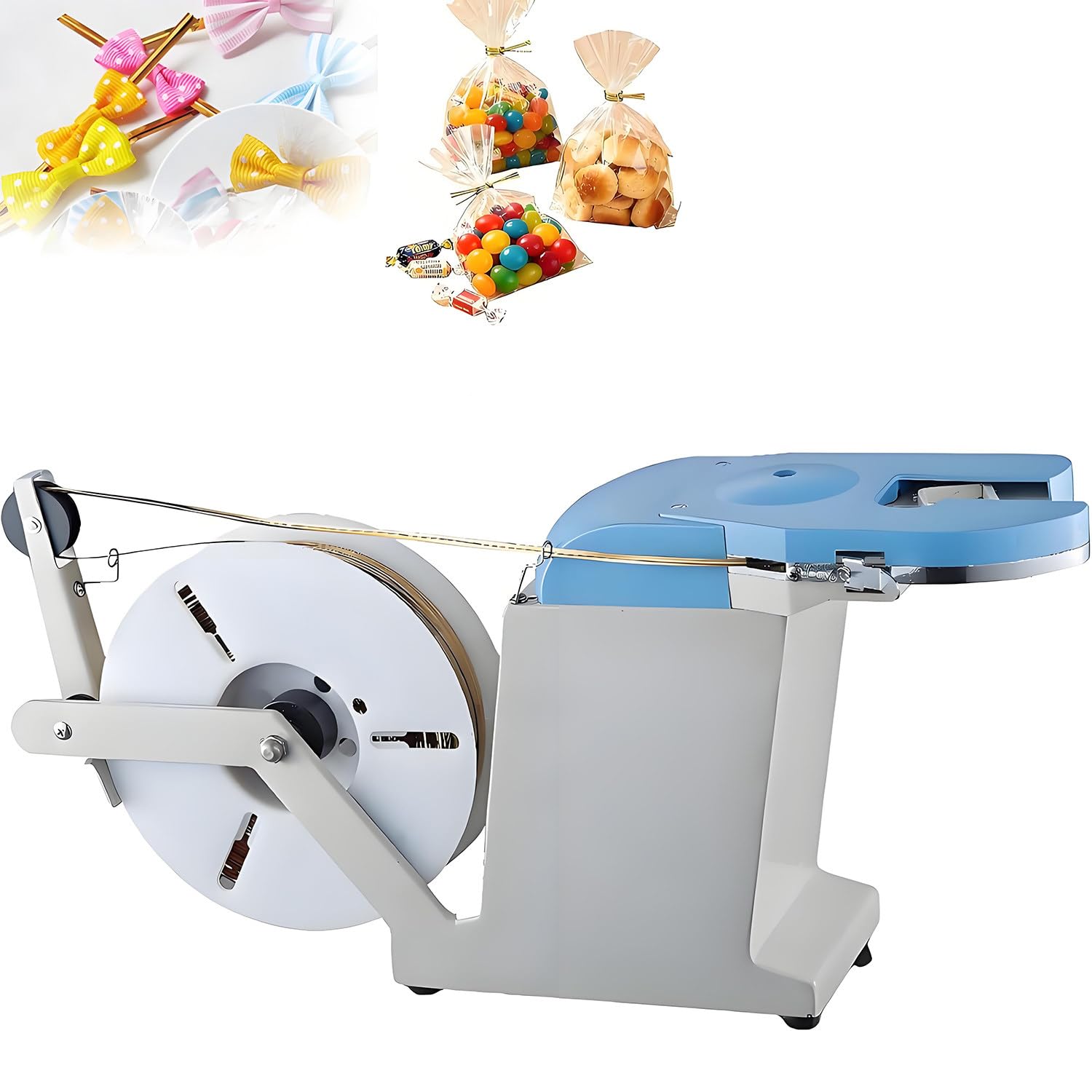 Macchina semiautomatica per sigillare e impacchettare con rotolo di filo, ideale per panetteria, giardino e progetti artigianali