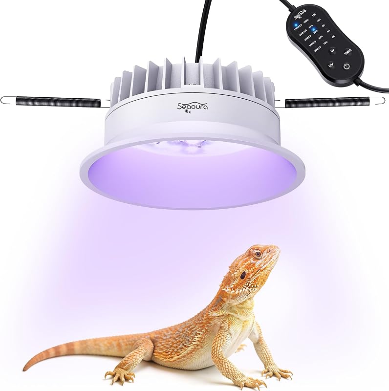 Luminária LED UVA/UVB para Répteis SEAOURA com Timer e Dimerização