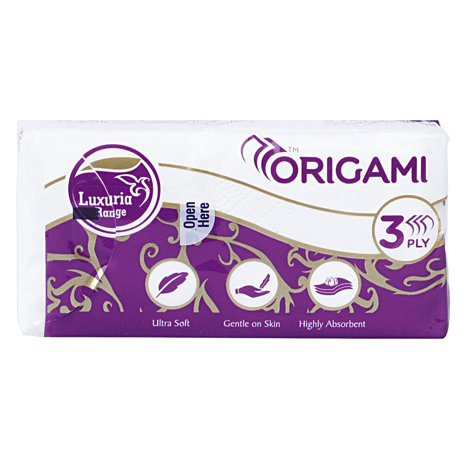 Origami 3 Ply Pocket Hanky Tissue Paper - Pack of 30 (10 Pulls Per Roll, 300 Sheets) - Image 7 thumbnail