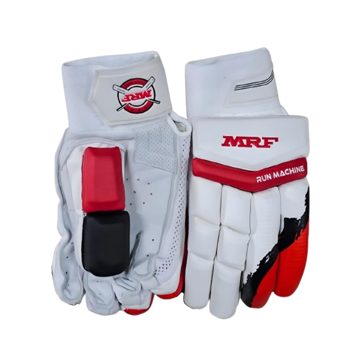 AASHRAY M*R*F Cricket Batting Gloves, Quality, Superior Protection, Enhanced Comfort for Professional and Amateur Cricketers (White/Red/Black, Mens-RH, Right)-image-12
