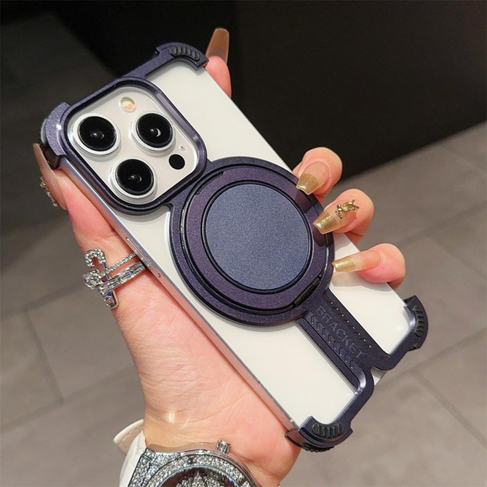 Coque iPhone 15 Pro Max violette idéale pour le streaming avec son support bague - 7