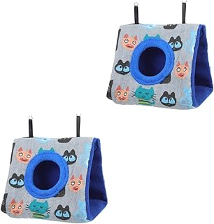 POPETPOP 2 Pçs Ninho Casa Gaiola De Papagaio Rede De Dormir Acessórios Para Pássaros Para Gaiolas Triângulo Rede Cama De Pelúcia Pássaro Tenda De Pelúcia Papagaio Cama De Pássaro Rede Rede