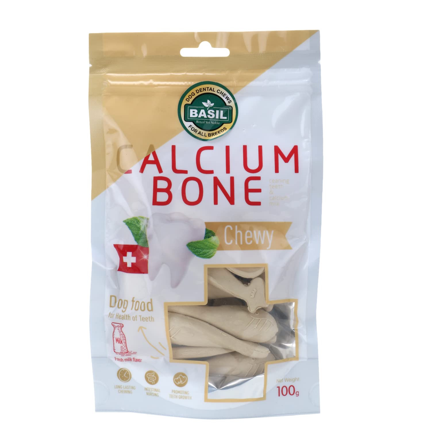 Basil Pet Treats & Chews Soft & Tasty Calcium Bones for Pets of All Ages (100gm in 1 Packet) Regular Needs - Pack of 1 (B0895252LN) Amazon Price History, Amazon Price Tracker