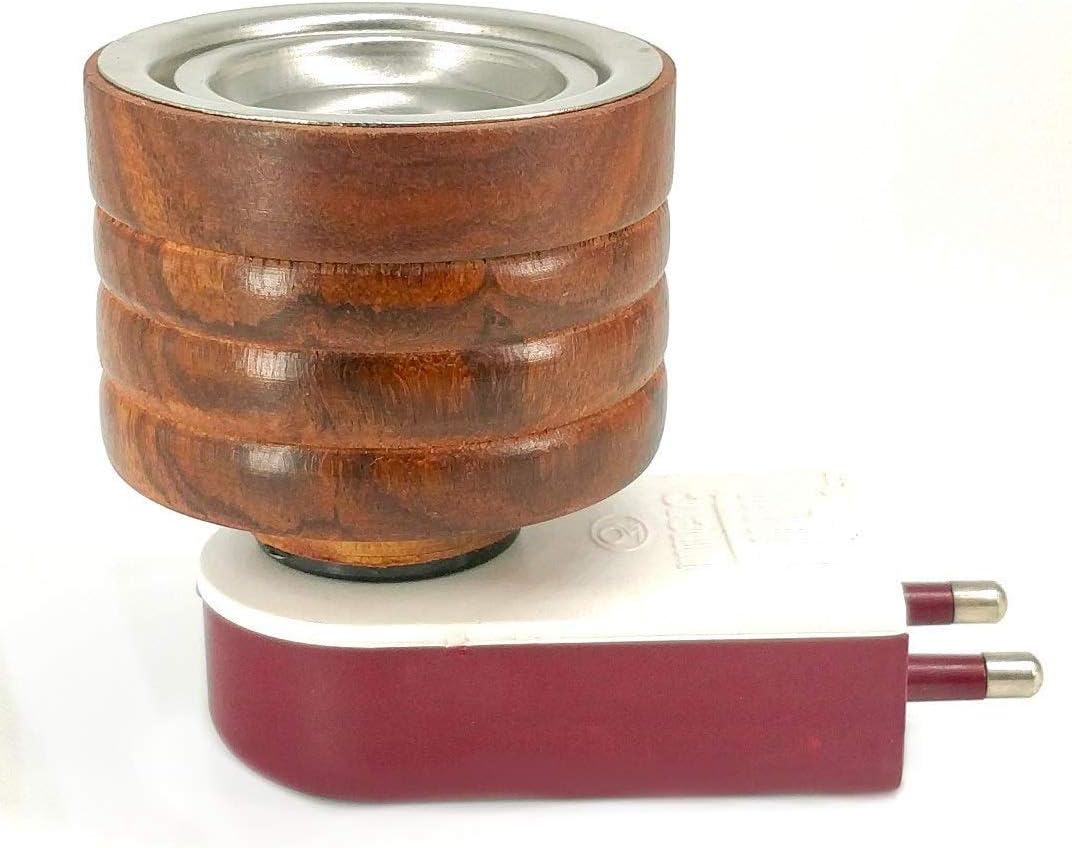 Electric Wooden Kapoor Dani Incense Burner for Home Office Temple God Puja, Positive Energy Set of 1