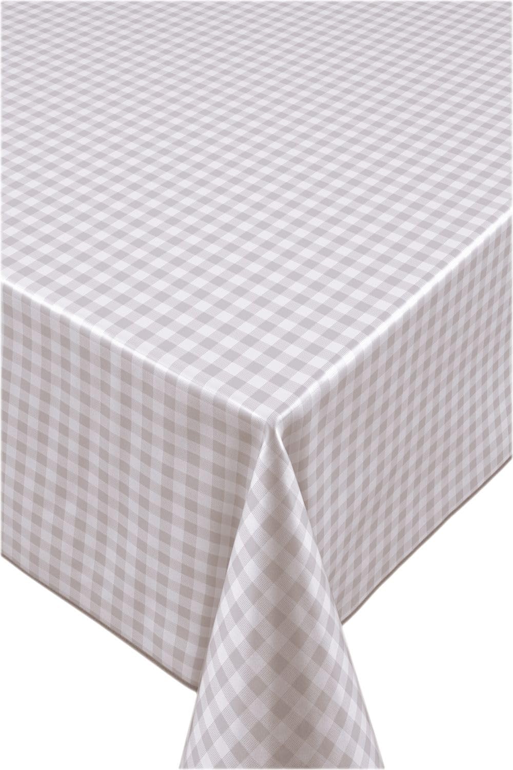 texpot Oilcloth 180 x 140 cm Grey Checked Country House Washable Tablecloth