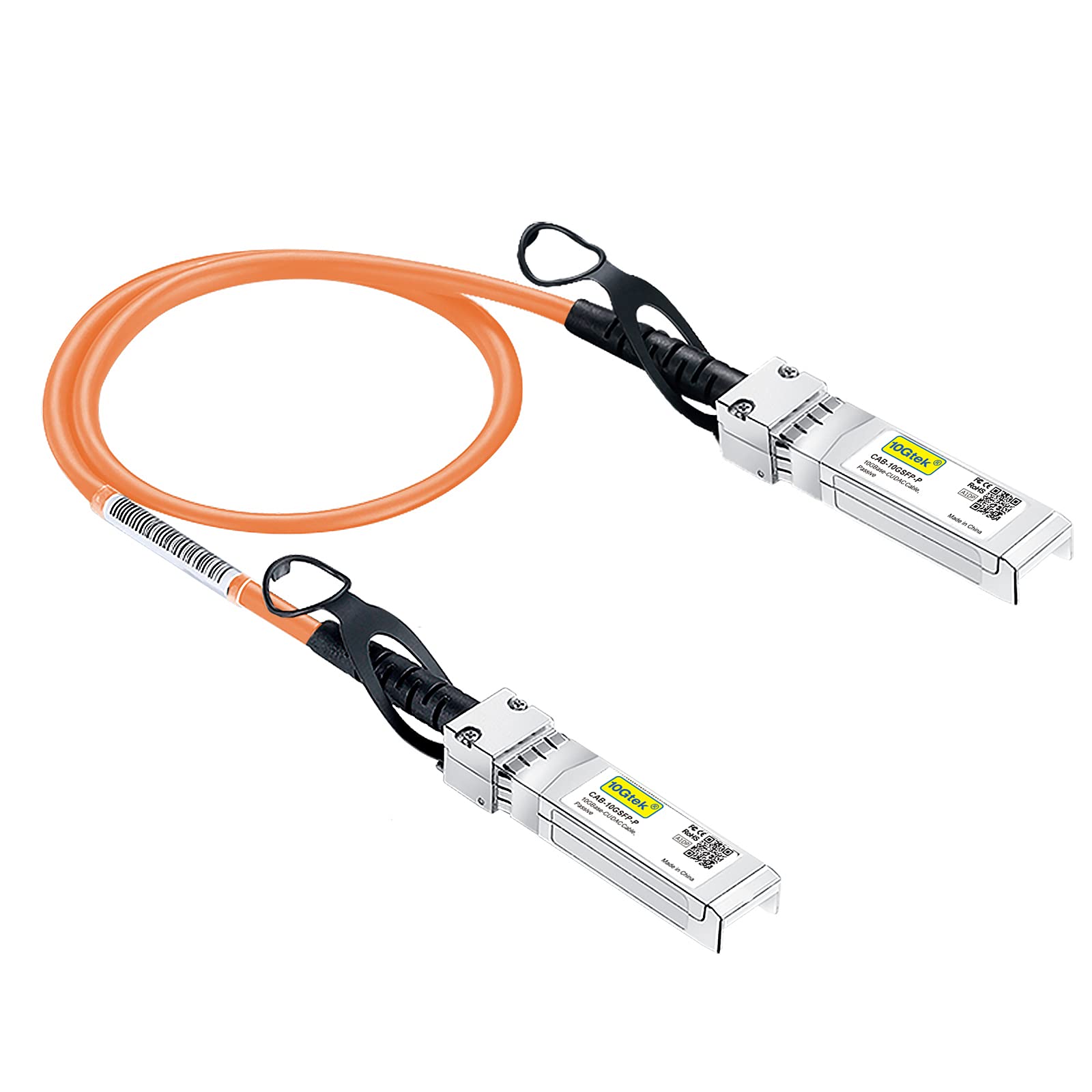 10Gtek [Orange Colored 10G SFP+ DAC Cable - Twinax SFP Cable for Ubiquiti UniFi Devices, 0.3-Meter(1ft)