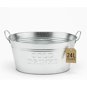 BigDean Zinc Tub Large XXL for Garden Drinks Cooler Extra Large 24 Litres Galvanised