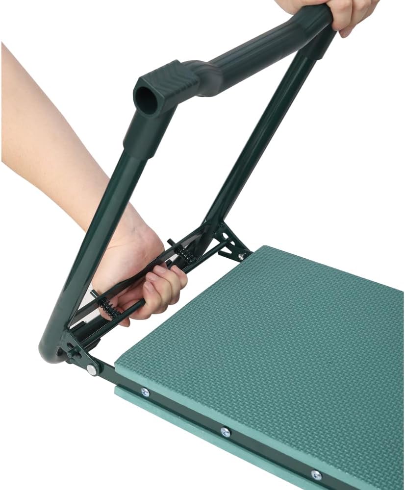 Garden Kneeler and Seat Bench with 2 Free Tool Pouch, Foldable Stool, EVA Foam Pad, with an Extra Soft Wider Cushion, and Large Tool Bag for Gardeninng Lovers
