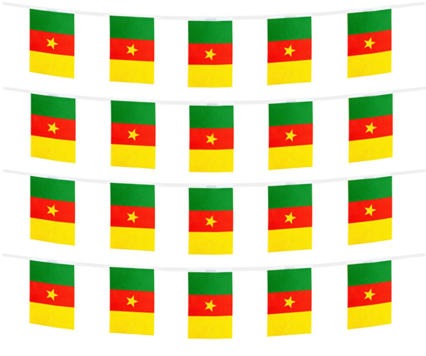 FFILL Cameroon Banner Flag String, Cameroon Mini Flag Small Banner, for Party, Shops and Bars Decorations, And International Day Celebrations. (Cameroon)