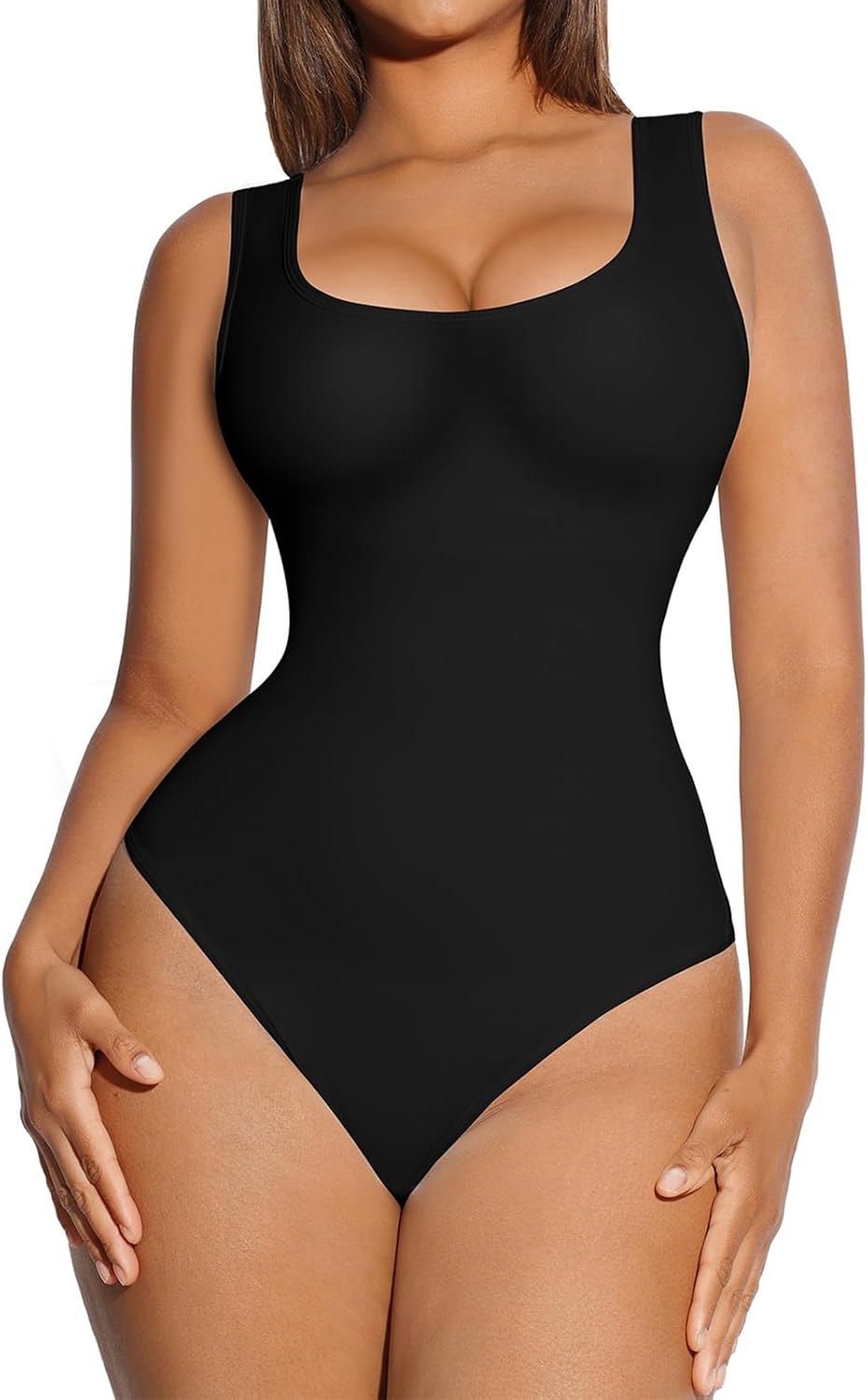 FeelinGirl Shapewear Bodysuit for Women Tummy Control Tops Seamless Bodyshapers Bodysuit compression garment for Daily Life
