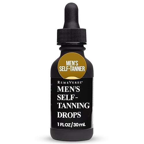 RemeVerse Gotas autobronceadoras para hombre – Logra un tono de piel uniforme de aspecto natural con bronceador sin sol personalizable para hombres