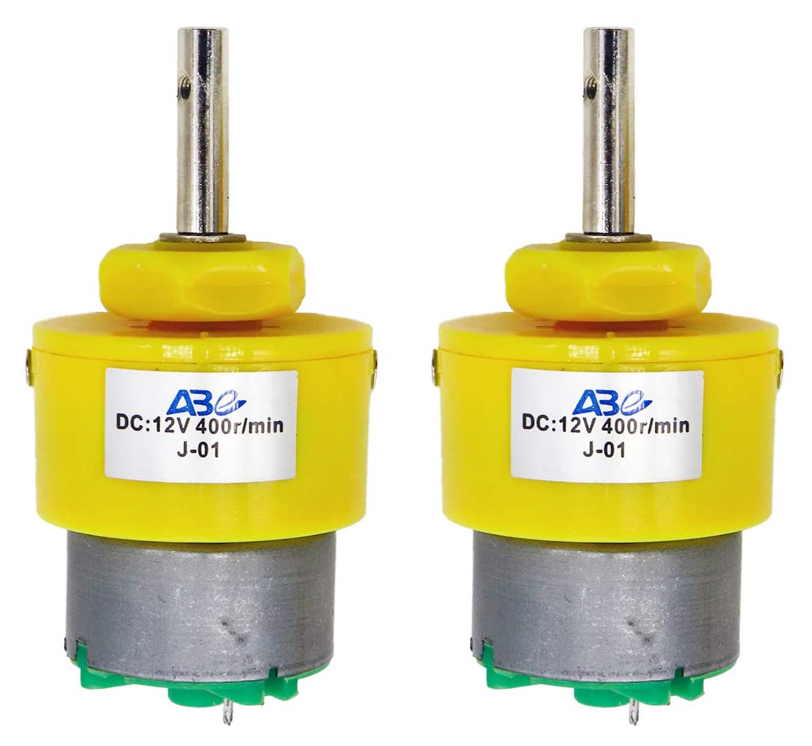 Electronic spices 400 RPM Dc 12V High Torque Electric Micro Speed Yellow Geared Motor for robotic projects (Pack of 2) (B09RSTNPTR) Amazon Price History, Amazon Price Tracker