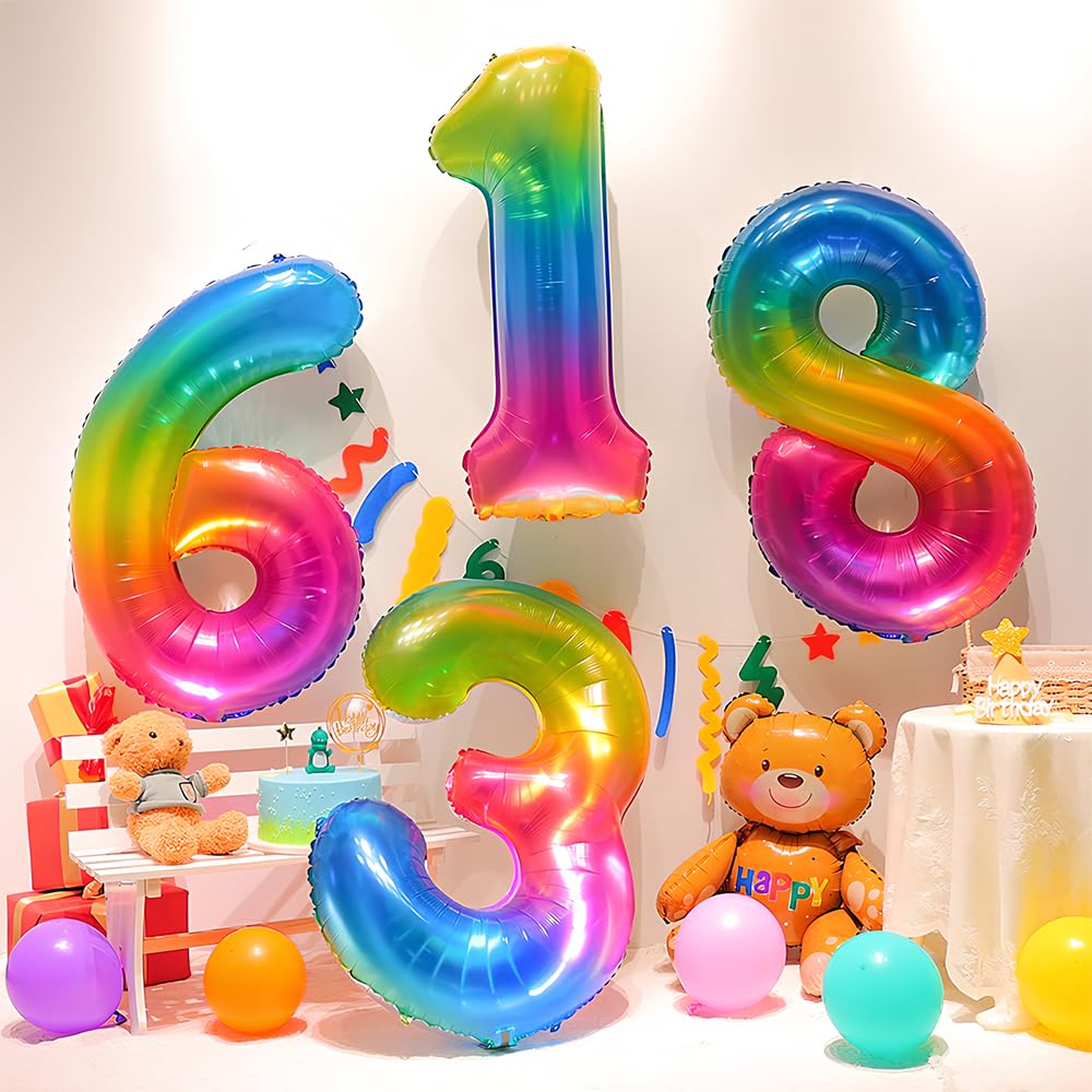 Foil Globo Número 5 Azul 40" (101cm), Inflable Helio o aire, Gigante Numeros 0-9, 10-19, 20-29, 30-100, Grande Globos Decoración para La Boda Aniversario y Cumpleaños Fiestas — view 280