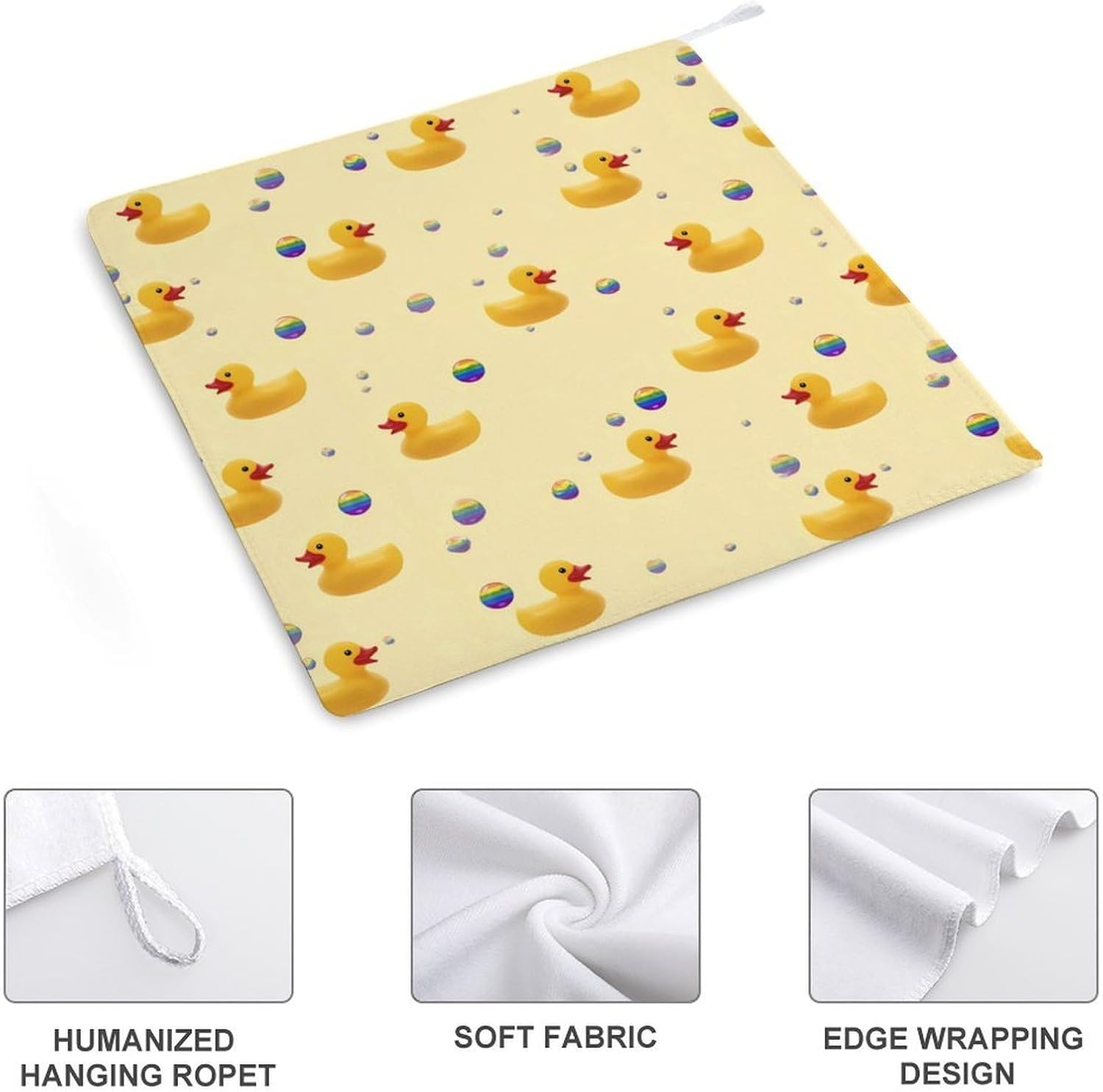 Cute Rubber Ducks Hand Towels for Bathroom Handkerchief | Absorbent,with Hanging Loop,Kitchen Towels,for Home Hotel,Soft