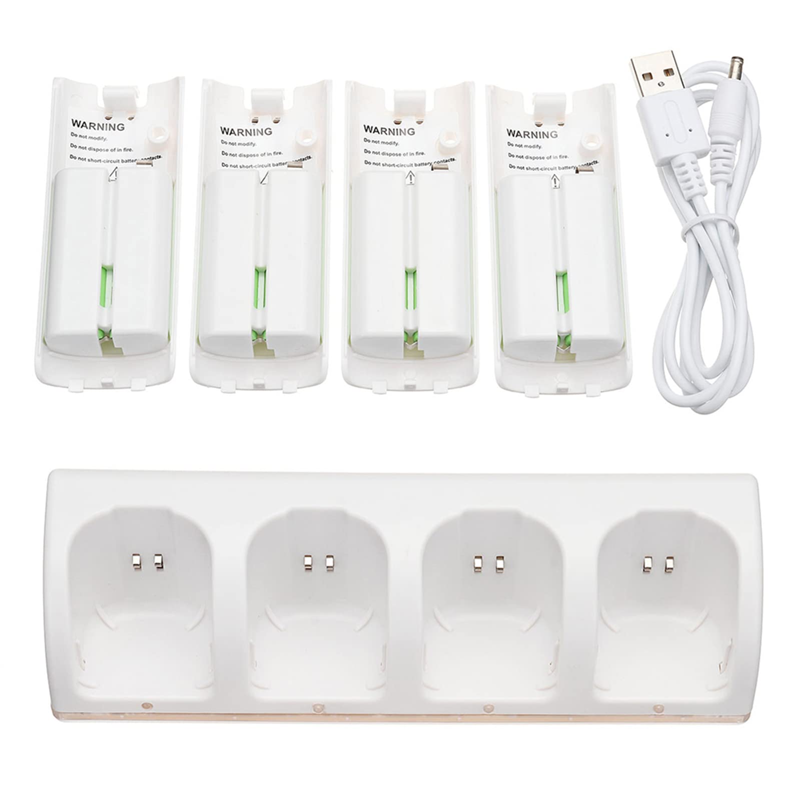 4Pcs 2800mAh Celle Ricaricabili 4 Pz 2800mAh Cellule Ricaricabili e Wii Cell Charge Dock Stand per Wii Remote Switch Accessorio