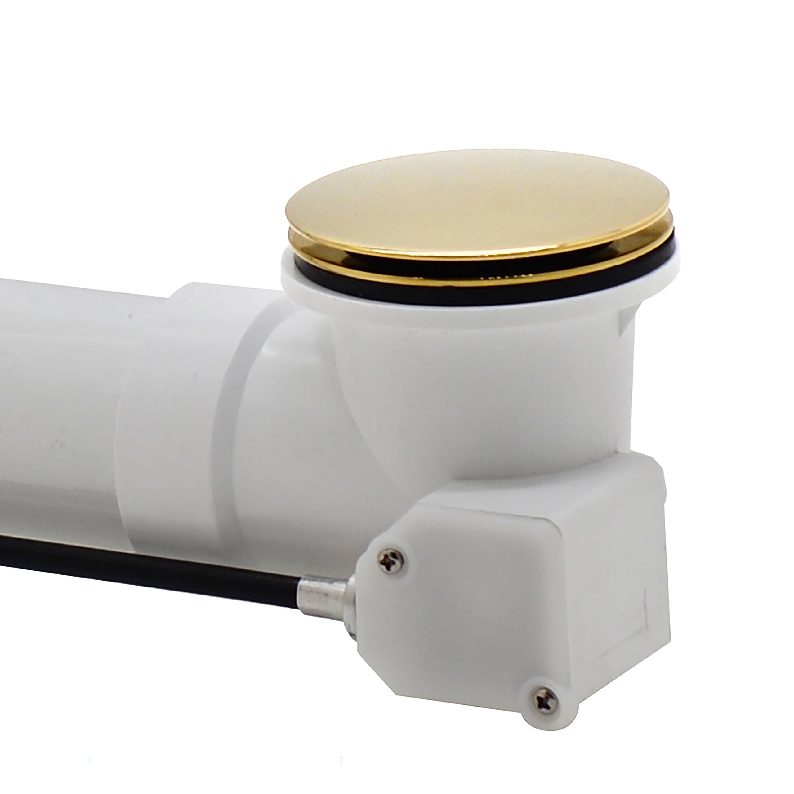 Westbrass D50P45SRE-01 - Tapón de desagüe para bañera de 45 pulgadas con perilla giratoria de desbordamiento, tapón emergente SCH. 40 accesorios de PVC, latón pulido