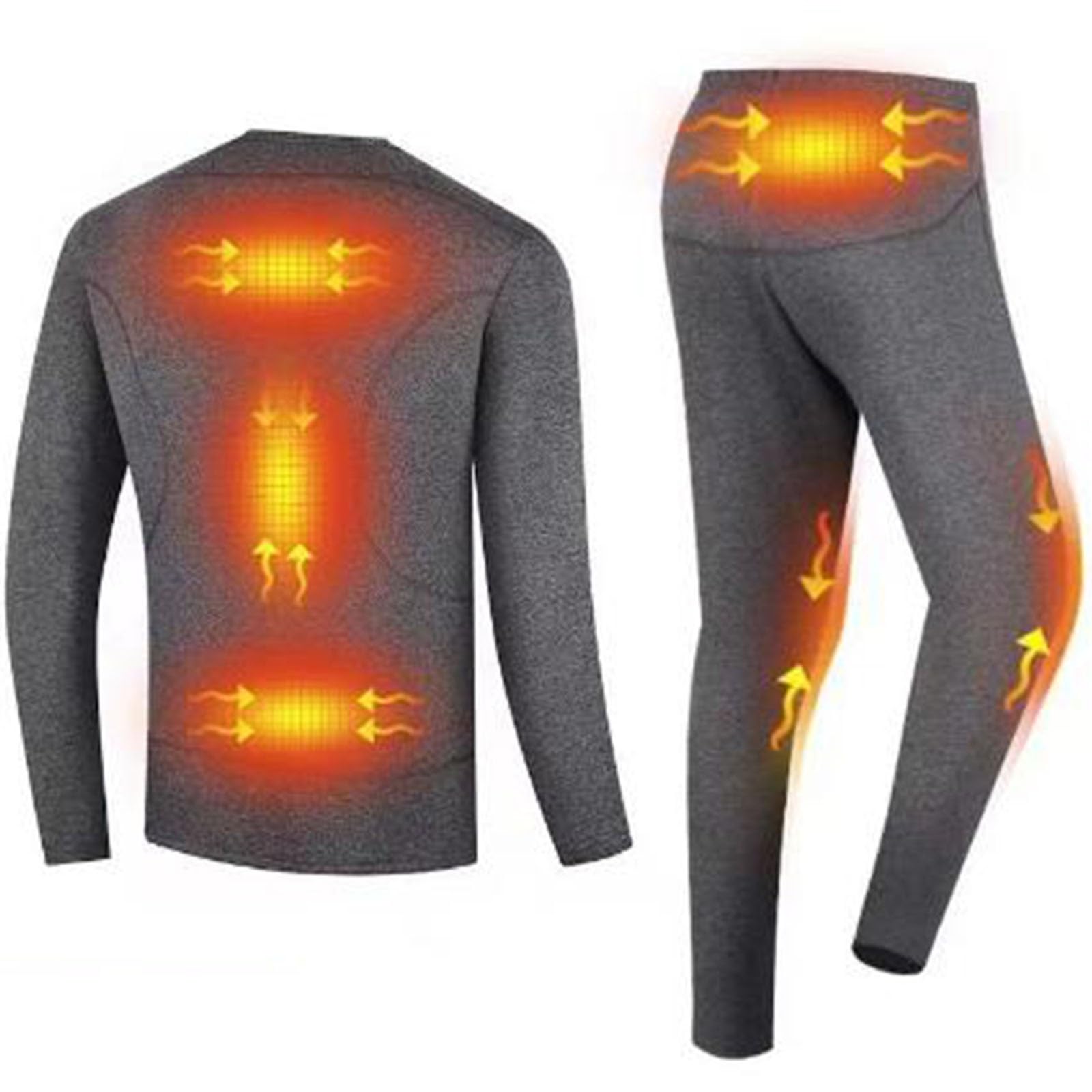 Conjunto de Ropa Interior Calefactable para Hombre, Conjunto de Ropa Interior Térmica Elástica, 3 Controles de Temperatura para Esquí, Motos, Caza