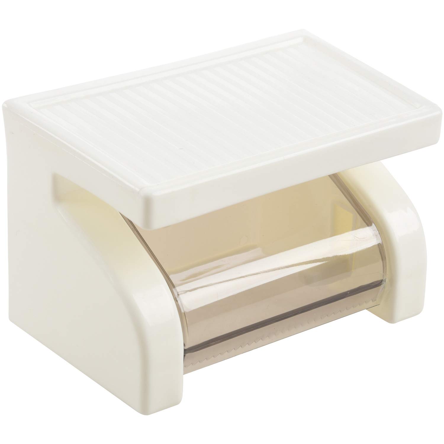 CTRLZS Waterproof Toilet Paper Holder Tissue Roll Stand Box with Shelf Rack Bathroom