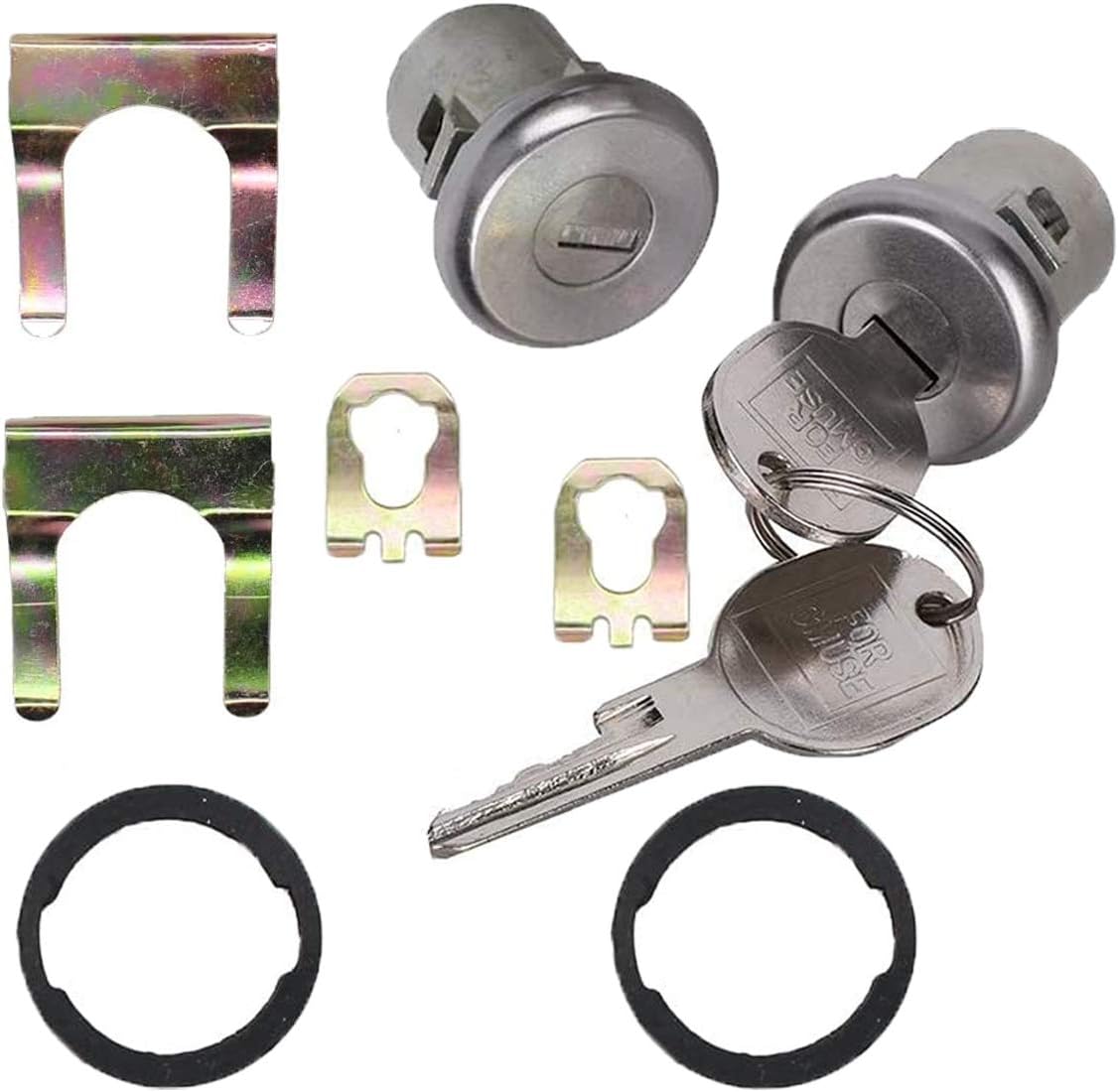 2PCS Door Lock Cylinder Set Front Left/Right,Compatible with Chevrolet Truck C10 C20 C30 GMC 1500 2500 3500 1965-1987 SUV Blazer Jimmy Suburban Van Buick Apollo Electra LeSabre Pontiac GMC Ventura