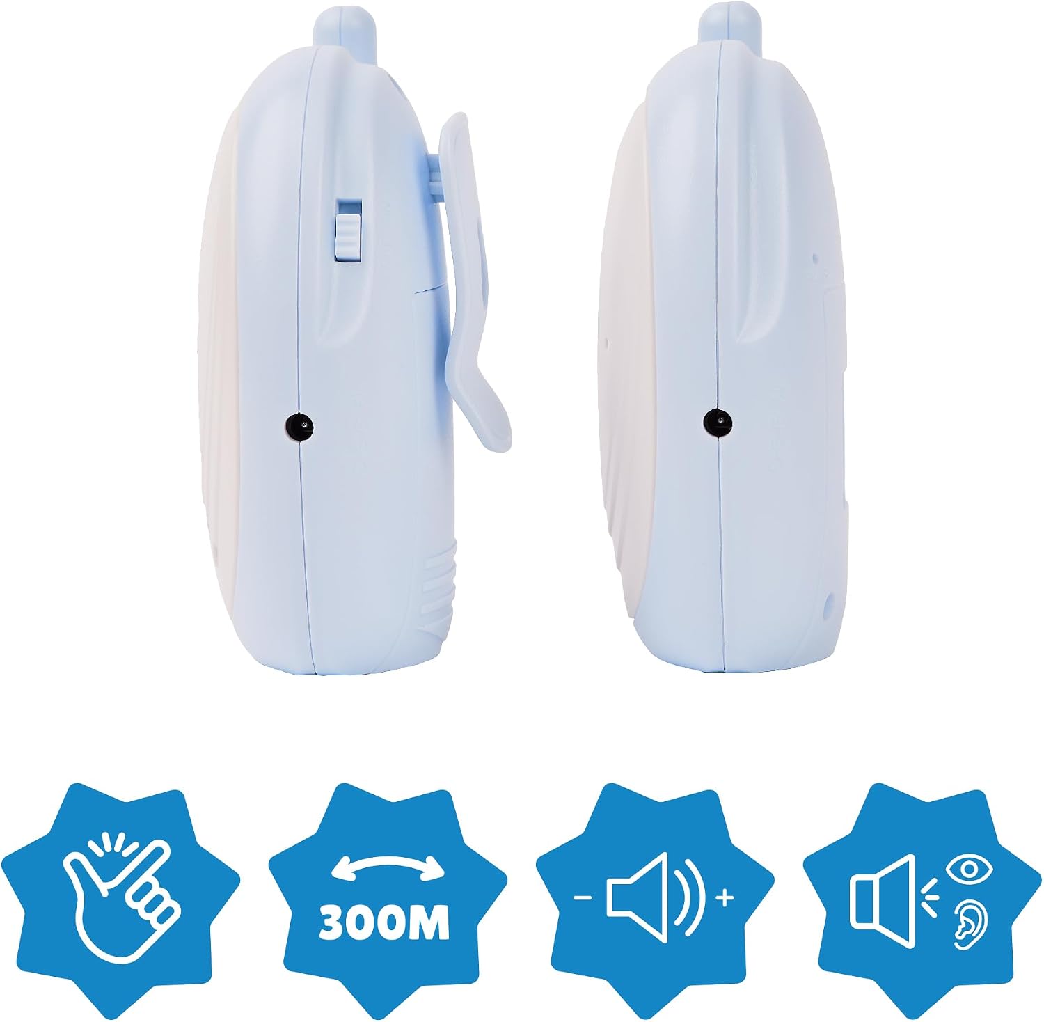 Badabulle Audio Baby Monitor units with feature icons