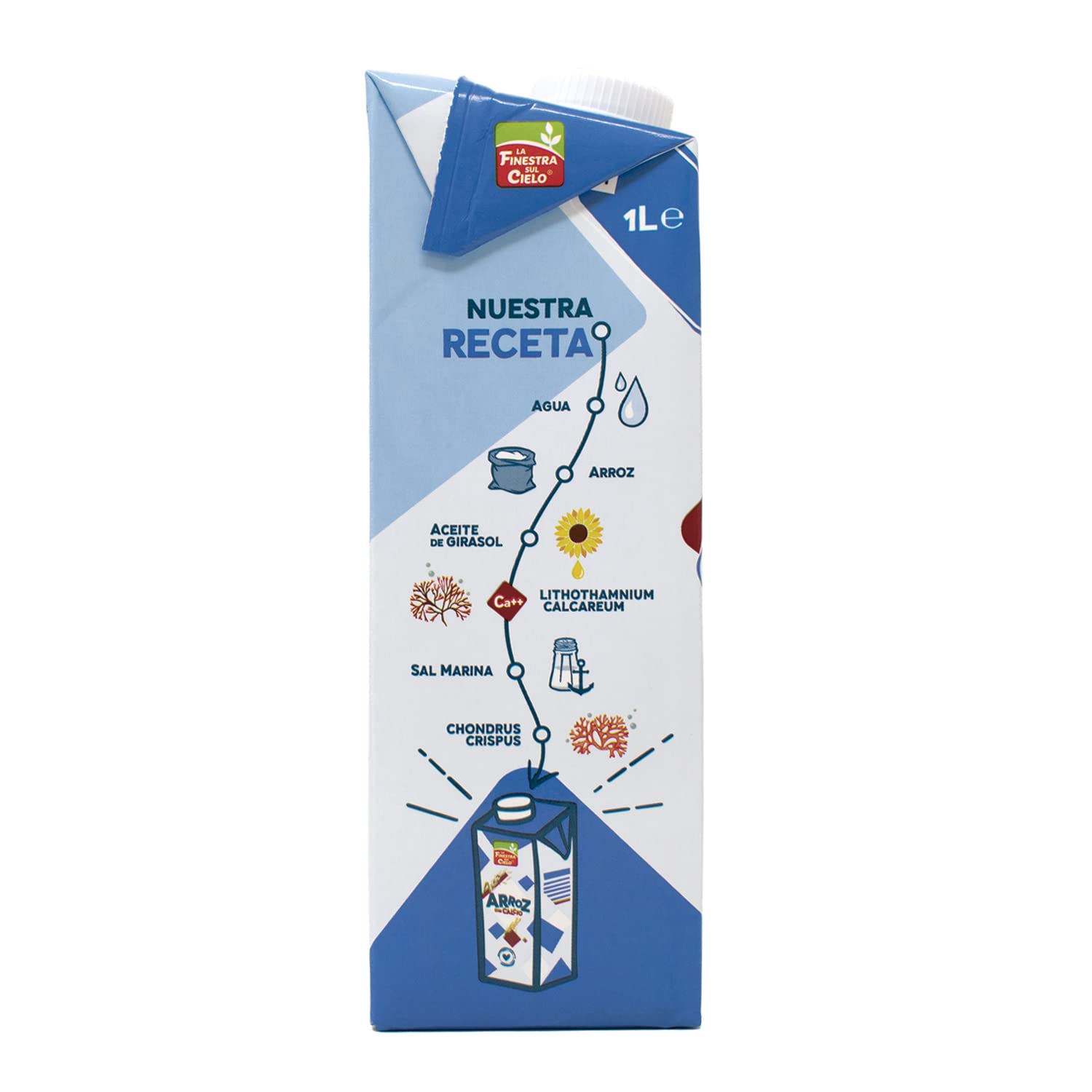 La Finestra Sul Cielo Bebida Vegetal de Arroz con Calcio, 6 x 1000 ml