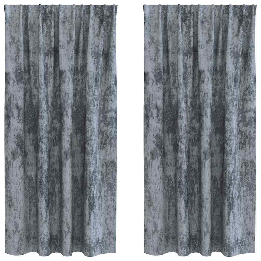 Cortinas de terciopelo, 2 unidades, color plateado y gris, 175 x 140 cm, opacas, aislamiento térmico, cortinas modernas para salón, dormitorio, cocina