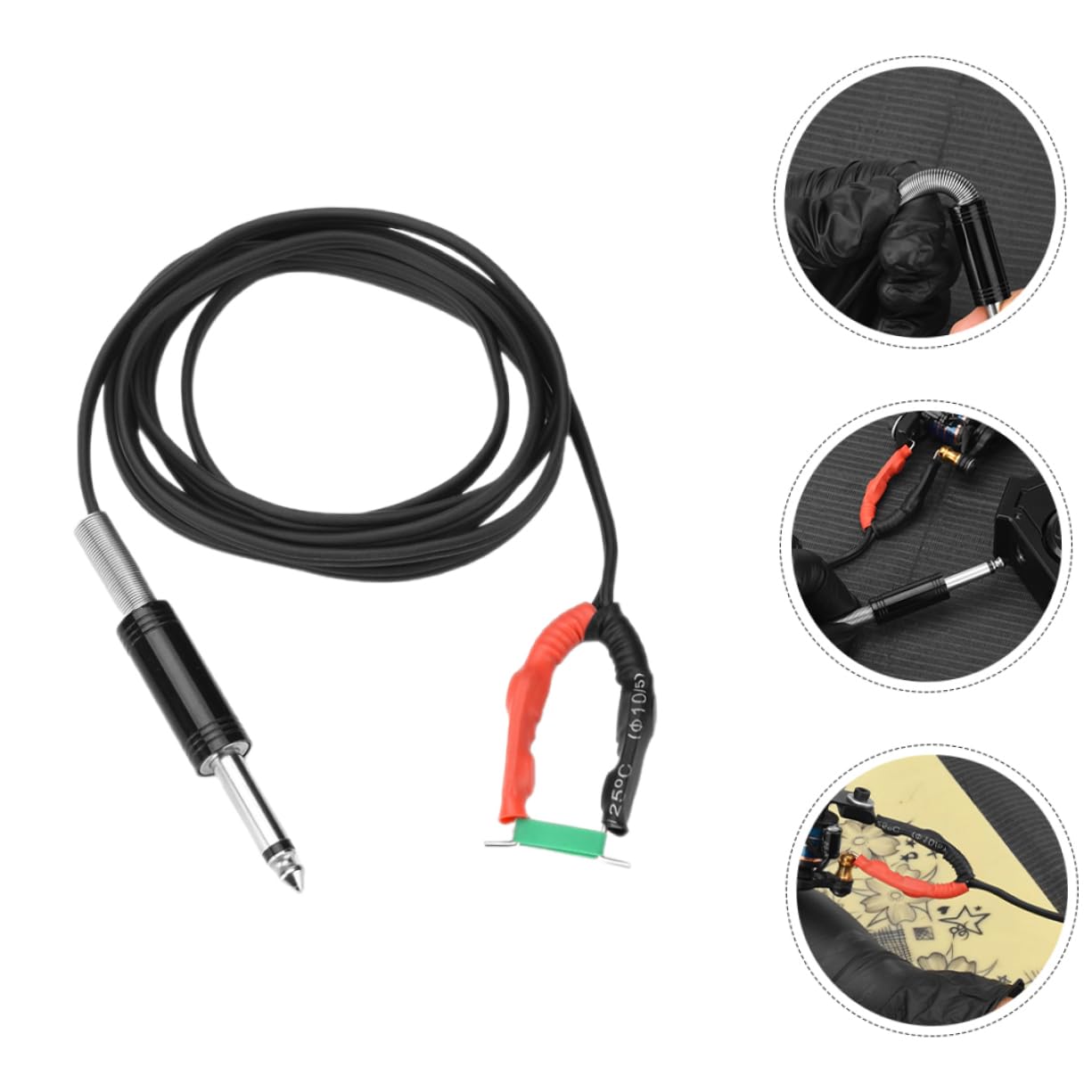PACKOVE Hochflexibles Silikon Clip Kabel mit Doppeltem Kern Hohe Elastizität und Langlebige Stahlplatte für Tätowierstift Geeignet zum Tätowieren mit Einzigartigem Hakendesign