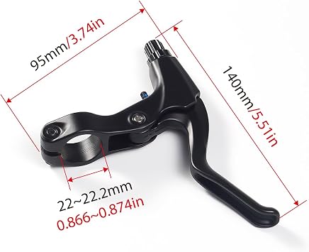 Mountain Bike Brake Levers, Aluminium Bicycle Brake Handle with Cable, Cantilever Brake Lever for MTB/BMX, Black