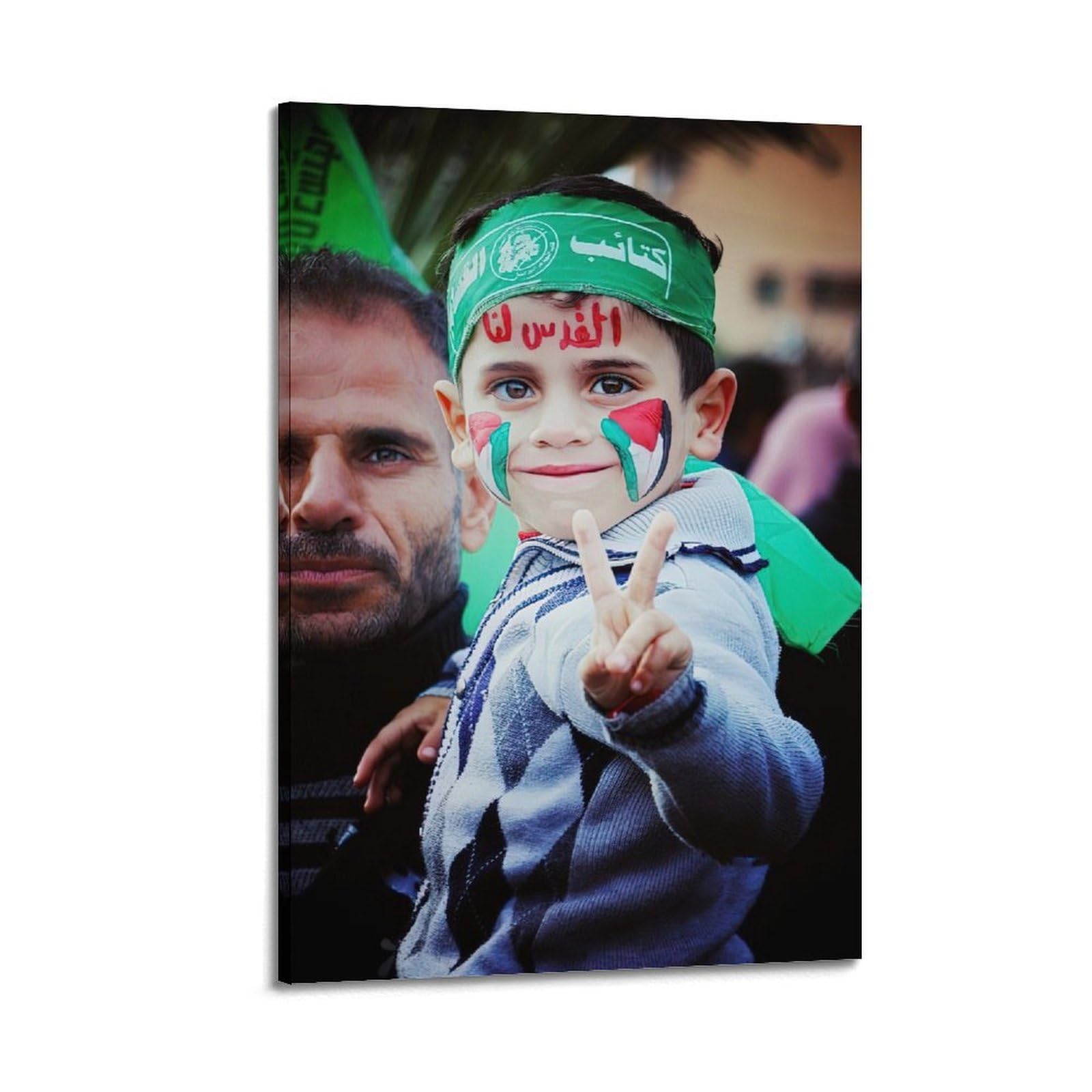 XKUGA Mid-East Conflict Anti-War Poster Ruins Refugee Family Modern Decorative Canvas Prints - Ideal Wall Art for Family, Man Cave, Game Room, Boys & Girls Bedroom 20x30inch(50x75cm)