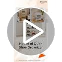 Image of House of Quirk Shoe Organizer, Shoe Storage Boxes, Large Shoe Boxes with Magnetic Door, Clear Stackable Plastic Shoe Containers (Pack of 8, White)