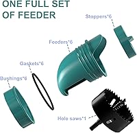 Vista 3 de Comedero para pollos sin desperdicios, kit de alimentador automático para aves de corral, juego de comederos y bebederos de pollos con 6 tazas