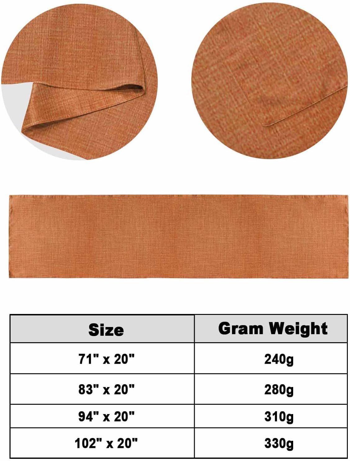 Vintage Orange Linen Burlap Bed Runners for Bedroom Hotel,Decorative Bedding Scarf Farm Fall Thanksgiving Bed End Blanket Bedding Runner Scarves for Full Size Bed,83x20in