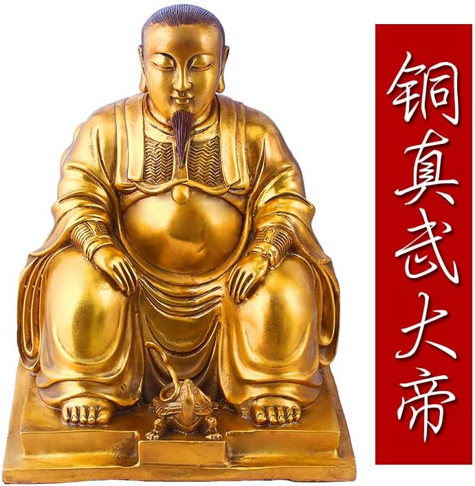 Taoist Supplies Amulet Exorcism Bringing Good Luck Mascot Decoration Pendant 黄铜玄天大帝 真武大帝摆件 玄武大帝铜像摆饰金属工艺品（1Pcs 真武大帝