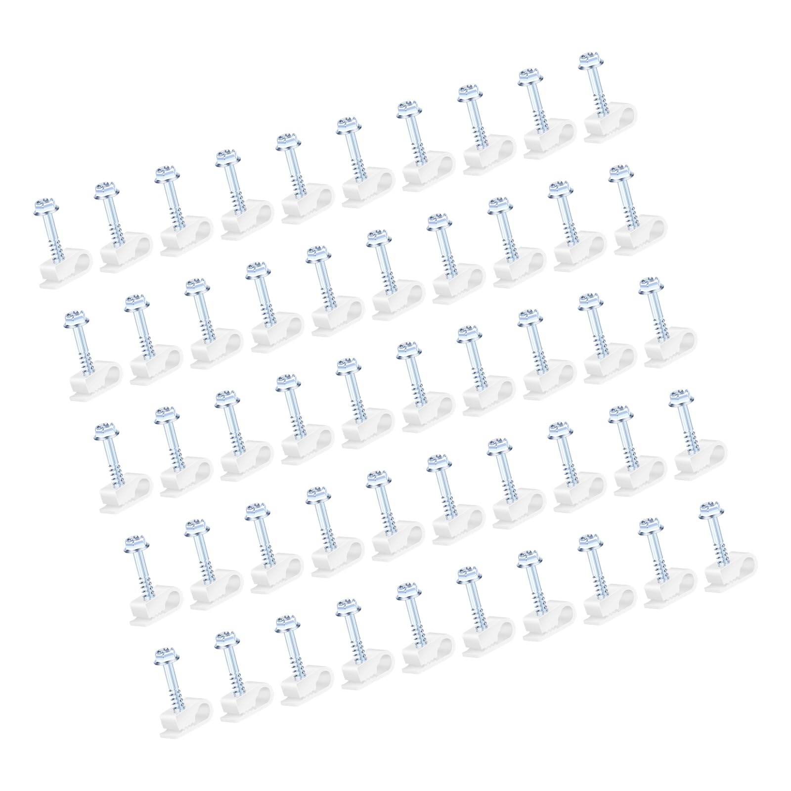 Cable Management Clips Power Cables Organizers C Type Cables Clips with Screws Fastener for Multiple Size Cable Screw Mounting Electrical Fastener