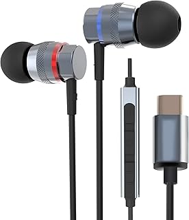 YINYOO USB C Wired Earbuds, Kbear ST1 Earphones for Samsung in Ear Headphones Bass Driven Sound Noise Isolating,Metal Earphones Type C with Mic (Type-C with Mic)
