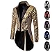 Men's Sequin Tuxedo Tailcoat Fashion Slim Fit Banquet Nightclub Blazer Wedding Dinner Dress Tuxedo Jacket Coats (Dark Purple,Large)