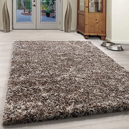 BPIL Alfombra lanuda con diseño de enrejado moderno, extragrande, pequeña, rectangular, suave, al tacto, gruesa, mullida, no desprende pelo (ENJ rojo, 120 x 170 cm)